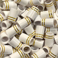 Premium Quality Iron Ferrules White w/ Double Gold Ring - 0.75"