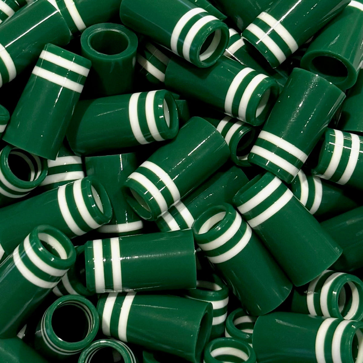 Premium Quality Iron Ferrules Green w/ Double White Rings 1”