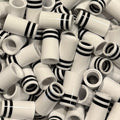 Premium Quality Iron Ferrules White w/ Double Black Rings 1”