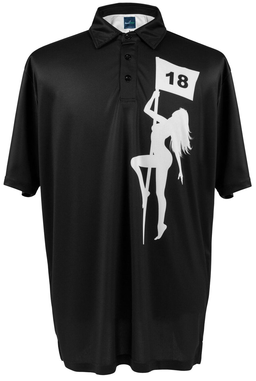 Pole Dancer (Black) Mens Golf Polo Shirt by ReadyGOLF - LIMITED EDITION