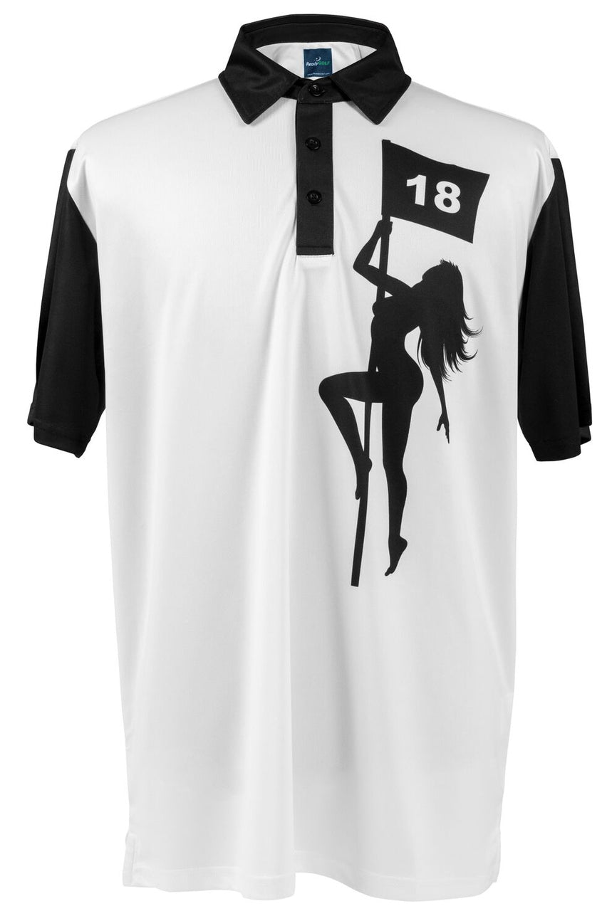 Pole Dancer (White) Mens Golf Polo Shirt by ReadyGOLF