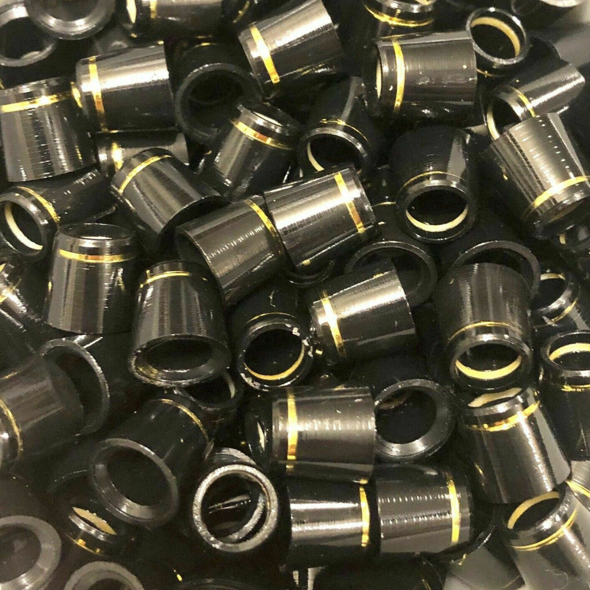 1/2" Wood Ferrules - Black w/ Gold Ring