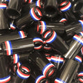 Premium Quality Iron Ferrules USA Black w/ Red, White & Blue Rings 1”