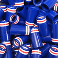 Premium Quality Iron Ferrules Blue w/ White & Red Rings 1”